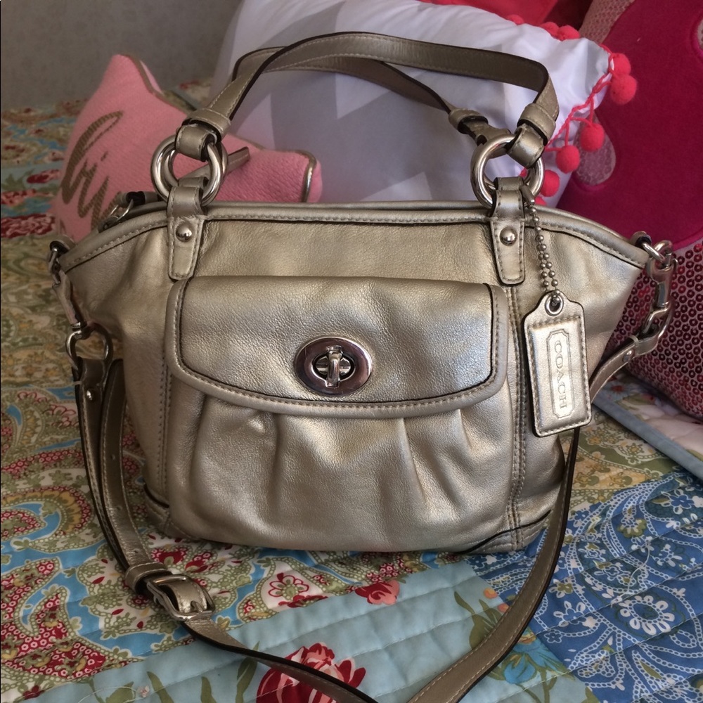 Coach Leah Crossbody Gold Leather